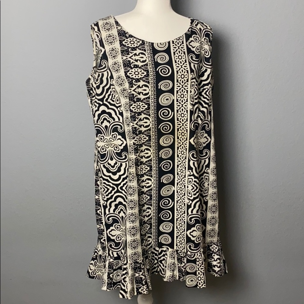 Spago Collection VTG Black & White Dress